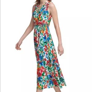 Calvin Klein Floral Dress, V-Neck, Size